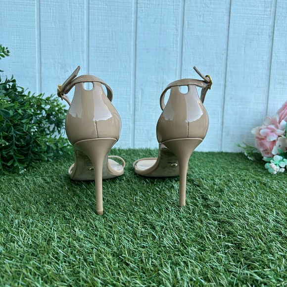 Stuart Weitzman Nudistcurve Patent adobe Nude color Ankle strap sandal size 7.5 - Picture 12 of 16